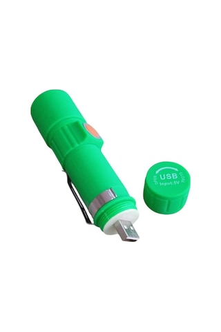 3 Modlu Plastik Kasa Mini El Feneri Yeşil
