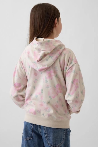 Gap Kız Çocuk Relaxed Logo Fransız Havlu Kumaş Fermuarlı Pembe Sweatshirt-13568 Pembe