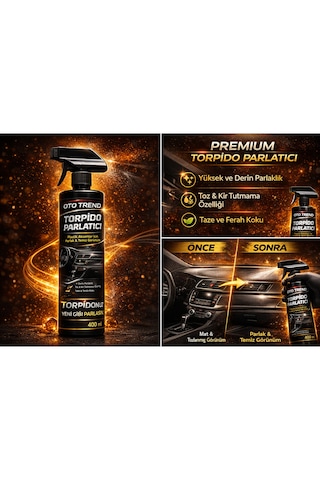 Oto Trend Torpido Parlatıcı Sprey 400 Ml Plastik Aksamlar İçin Parlak Ve Temiz Görünüm