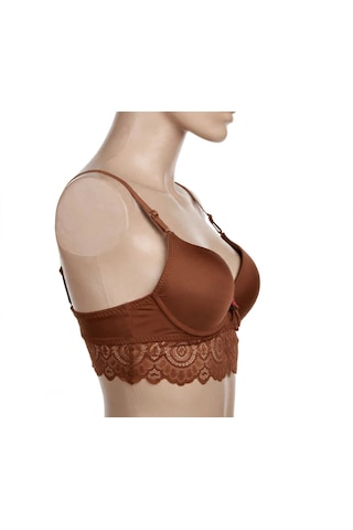 Ecem Yıldız Dolgulu Bralet Sütyen Kahverengı