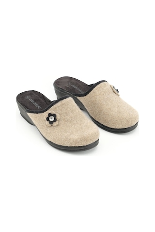 Gezer Kışlık Ev Bahçe Yüksek Topuk Kadın Terlik Gt1kzm.15444.01.012.0c Bej