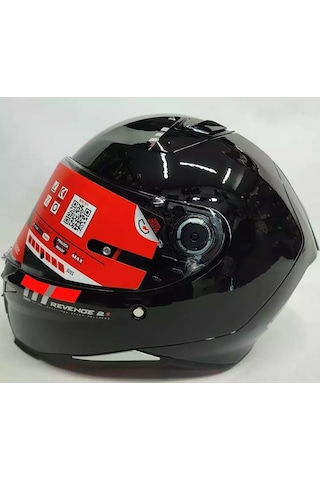 Mt Revenge 2 Solid A1 Şeffaf Vizörlü Kask Parlak Siyah Siyah