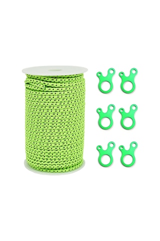 Monyee 50m 4mm Dış Mekan Çadır İpi, Yansıtıcı Tel Ve 6 Adet Alüminyum Gergi Regülatörü İle, Gece Güvenliği Ve Dayanıklılık Sağlar Çok Renkli