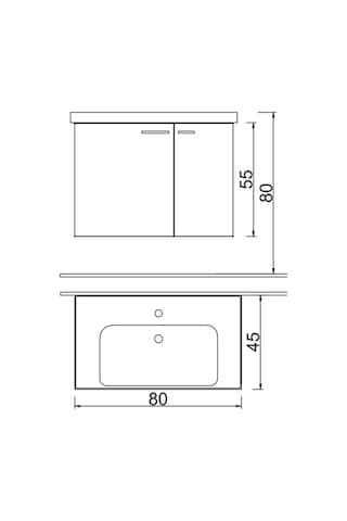 Terra 80 Cm Banyo Dolabı Beyaz