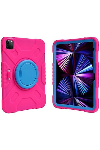 Apple Uyumlu iPad Air 11inç M4/m3/m2 2026-2024 Kılıf Askılı Silikon Handle Ring Yüzüklü Amour Tank Case