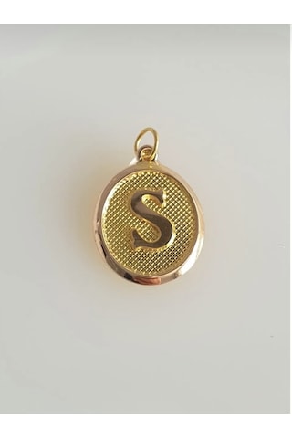 Özden Kuyumcusu 14 Ayar Altın Vintage Oval S Harf Kolye Ucu