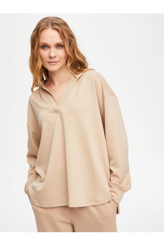 Kapüşonlu Modallı Sweatshirt 69508 U6950872 Taş