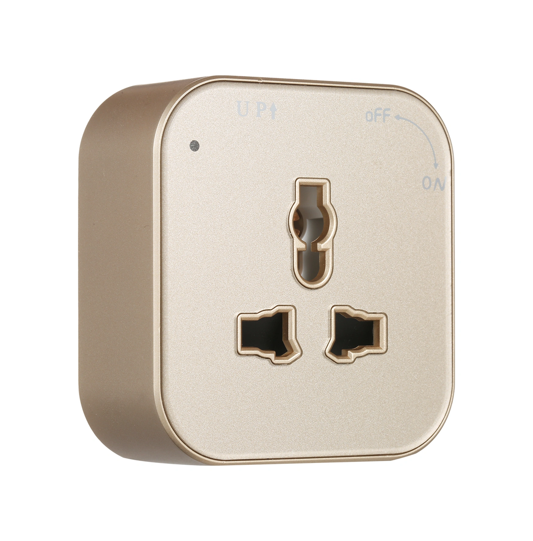 Youtek Altın Renkli Akrilik Uçaklı Tabanlı 3-pin Evrensel Tak Adaptörü - Kaydırılabilir Elektrik Rayı Uyumlu, Kolay Kurulum, Ev/ofis Kullanıma Uygun Altın