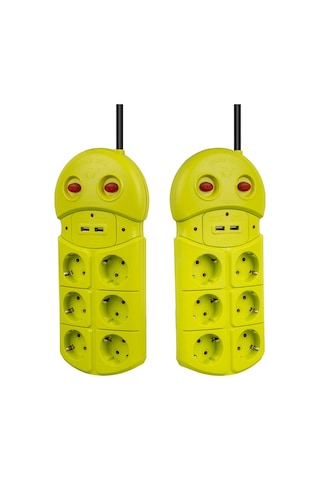 Vea Ve-970usb 6 Lı 2 Usb Li 1.5 Metre Grup Priz Uzatma Kablosu 3680 Watt 16 Amper Hızlı Şarj Özellikli