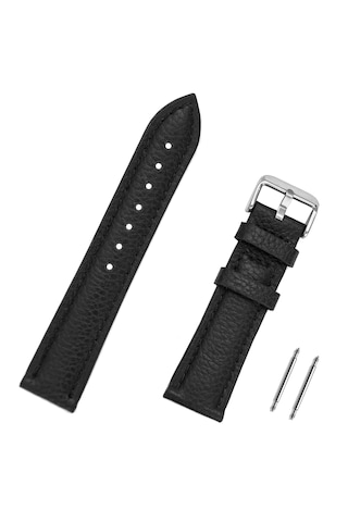 18mm Siyah Floter Hakiki Deri Saat Kordonu Kayış