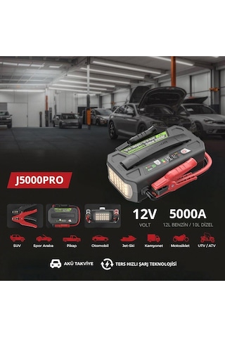 Lokithor J5000pro 12v 5000amp Lifepo4 Akıllı Akü Takviye + Powerbank + Led Lamba