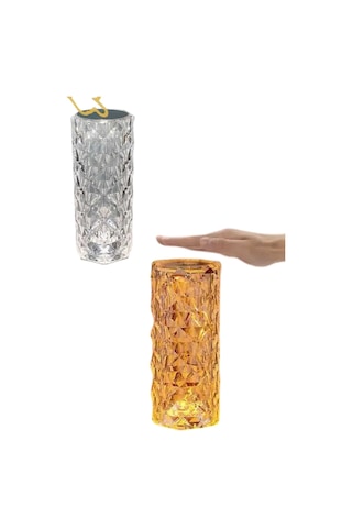 Masa Ve Gece Lambası Şık Ve Dayanıklı Sensörlü Şarjlı Kristal Lamba Çok Renkli