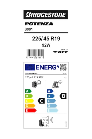 Bridgestone 225/45 R19 92W Potenza S001 Yaz Lastiği 2021