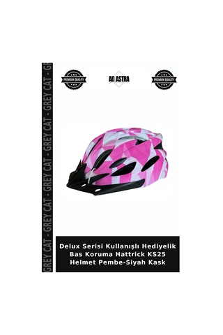 Delux Serisi Kullanışlı Hediyelik Bas Koruma Hattrick Ks25 Helmet Pembe-siyah Kask Pembe - Siyah