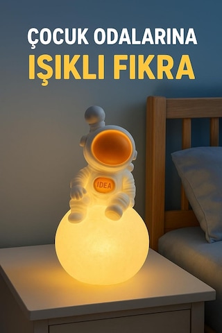 Işık Kasabası 22 Astronot Led Gece Lambası Sarı