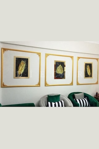 Diecor Dekoratif Polistren 20 Adet 2,5 Cm Gold Duvar Çıtası Beyaz 2,5 Cm Model:xa208