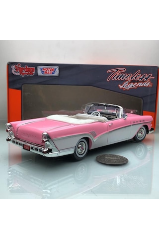 1957 Buick Roadmaster Pink / White 1 18 Ölçek Motormax Marka