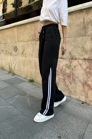 Paradise Paça Şeritli Wide Leg Siyah