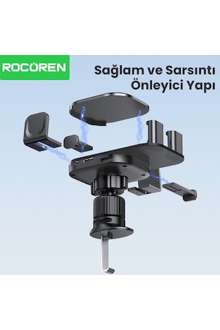 Rocoren Metal Kancalı Havalandırma Destekli Araç İçi Telefon Tutucu