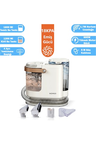 Womidi Halı Ve Koltuk Yıkama Makinesi 600w Güç 18.000 Pa Emiş Gücü Leke Çıkartma Makinesi 4 Başlıklı