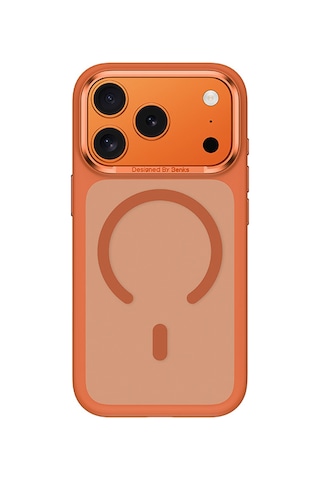 Apple Uyumlu iPhone 17 Pro Kılıf M-safe Şarj Özellikli Benks Mist C-magnet Kapak Turuncu Turuncu