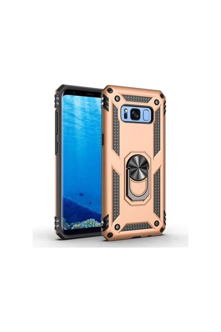 Galaxy S8 Kilif Zore Vega Yüzüklü Standli Zirh Kilif 556704941