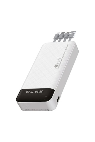 I-Xtech Pb026 20.000 Mah Dahılı 4 Kablolu 2.1A Powerbank Mıcro + Usb + Lıghtnıng + Type-C Beyaz
