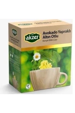 Akzer Avakado Yapraklı Altınotlu Bitki Süzen Poşet Çay 60 x 1.5 G