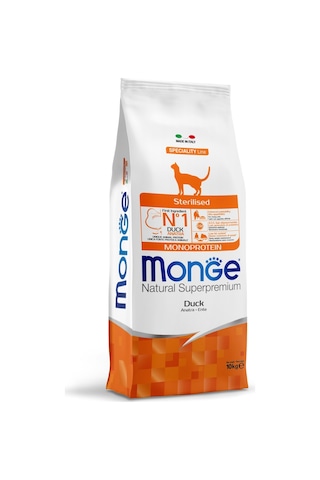 Monge Sterilised Tek Proteinli Ördekli Kısırlaştırılmış Kedi Maması 10 Kg Monge Sterilised Tek Proteinli Ördekli Kısırlaştırılmış Kedi Maması 10 Kg