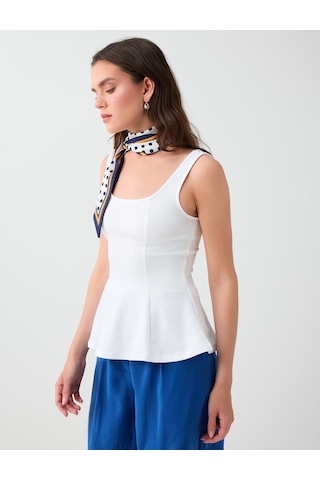 Jimmy Key Beyaz Dar Kesim U Yaka Kolsuz Modal Örme Atlet 6sw017566100