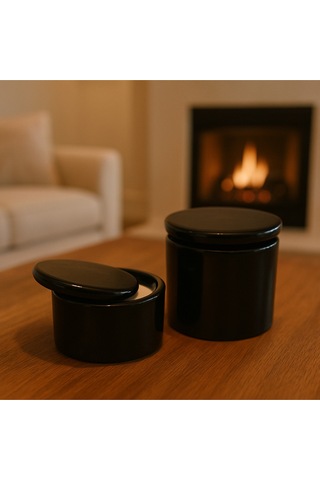 Dekoratif Set Mum Siyah Set