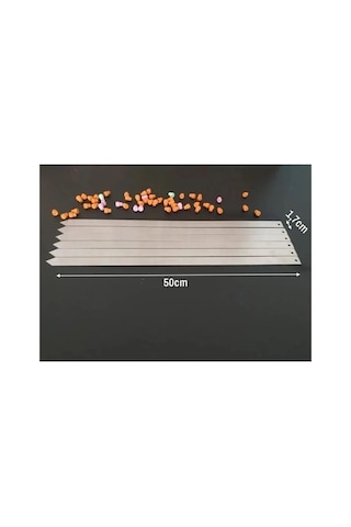 Bev Kitchen 6 Adet Profesyonel Metal Kıyma Şiş Adana-urfa-antep Kebap Şişi Gri