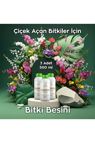 Florista Üçlü 500 Ml 3 Adet Tüm Çiçekli Salon Bitkileri İçin Canlandırıcı 500 ML