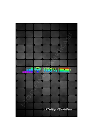 Şarj Yüzdesi Sticker Folyo - Hologram - 22 X 2.5 Cm