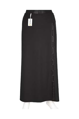 Hesna Kadın Esma Yanı Simli Astarlı Siyah Çan Etek Siyah