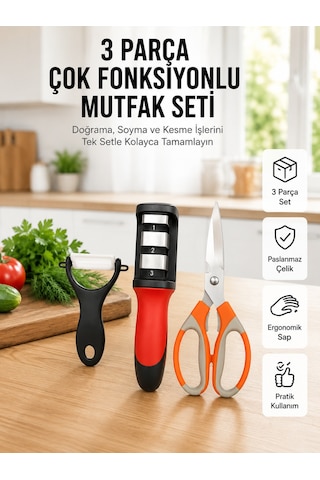 Çok Fonksiyonlu Mutfak Makas Seti Pratik Mutfak Yardımcısı Yeni Nesil Sarı