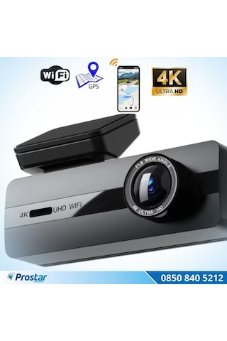 4k Wıfı Gps 24 Saat Park Modu Özellikli Ekransız Dashcam Kamera