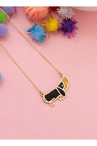 Dkmn Gümüş 925 Ayar Gümüş Mineli Küçük Köpek Kolye