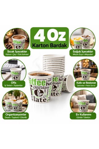 4 Oz Karton Bardak 1000 Adet Tek Kullanımlık Kağıt Bardak Kahve Çay Türk Kahvesi Bardağı