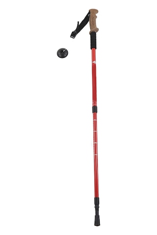 Alüminyum Alaşımlı Yürüyüş Bastonları Ultra Hafif Yüksek Mukavemetli 3 Parçalı Teleskopik Yürüyüş Bastonları Açık Hava İçin Kırmızı Çok Renkli