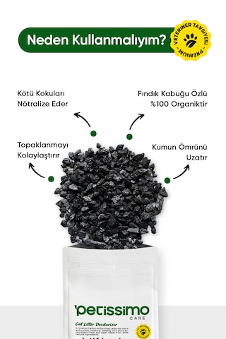 Petissimo Care Kedi Kumu Koku Giderici Aktif Karbon - 250 Gr