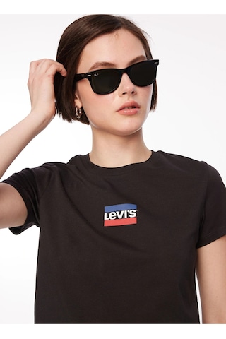 Levi's Levis Bisiklet Yaka Baskılı Siyah Kadın T-shirt A2086-0258