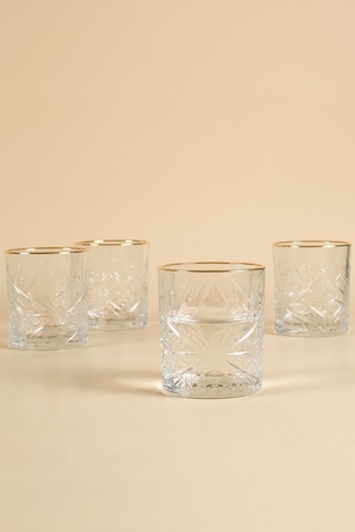 Rakle Lumiere Gold 4'lü Su Bardağı Seti 350 Cc