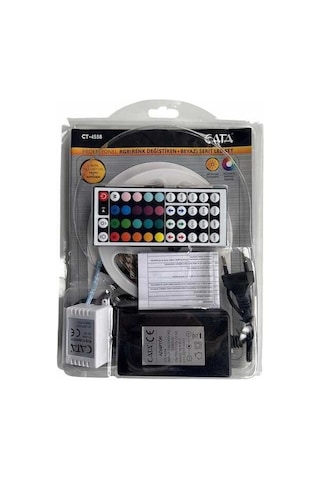 1 Adet Cata Ct 4558 Rgb Şerit Led Kumandalı Trafolu Set 220v