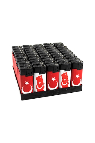 Çakmak Erzi 1800 Turbo Türk Bayraklı Çakmak Rüzgarda Sönmeyen 50'