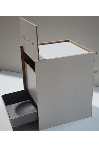 Muhabbet Kuş Yuvası Sürgülü Plastik Folluk Ahşap Mdf Yuvalık