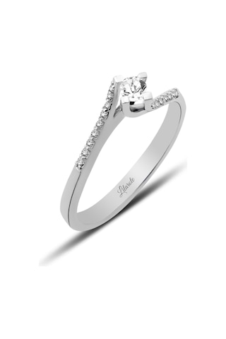 Pırlanta Modern Dalgalı Tektaş Yüzük