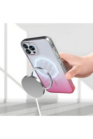 Nihcase Apple Uyumlu iPhone 16 Pro Max Kılıf Rainbow Renkli Septik Manyetik Şarj Kapak