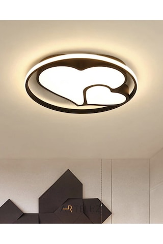Arteluz Modern Kalp Model Tavan Led Avize Siyah