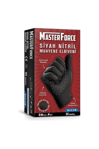 Master Force Siyah Nitril Eldiven 50'Li Paket
